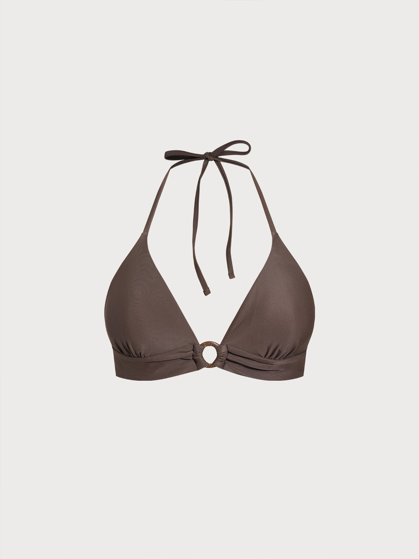 Women Knitted Nylon blended Bikini Tops Dark Coffee Sustainable Bikinis - BERLOOK