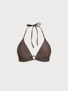 Women Knitted Nylon blended Bikini Tops Dark Coffee Sustainable Bikinis - BERLOOK