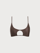 Women Knitted Nylon blended Bikini Tops Dark Coffee Sustainable Bikinis - BERLOOK