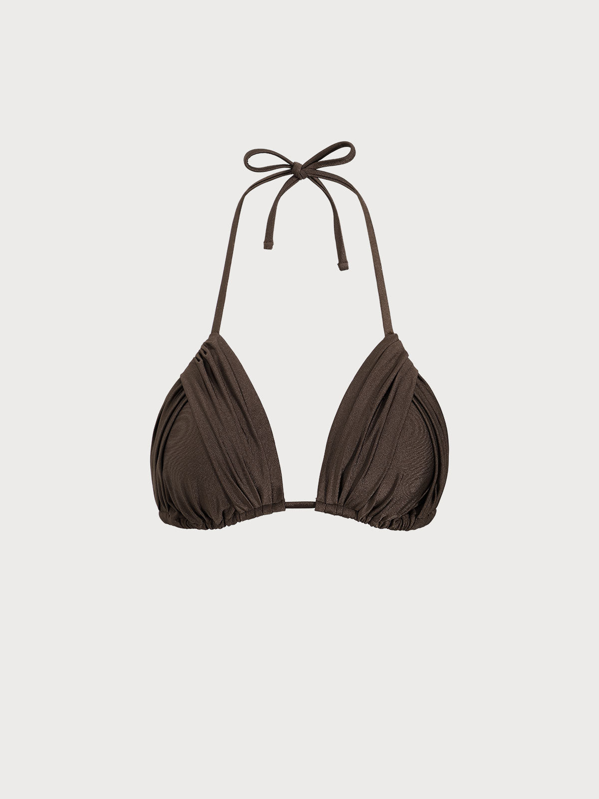 Women Knitted Nylon blended Bikini Tops Dark Coffee Sustainable Bikinis - BERLOOK