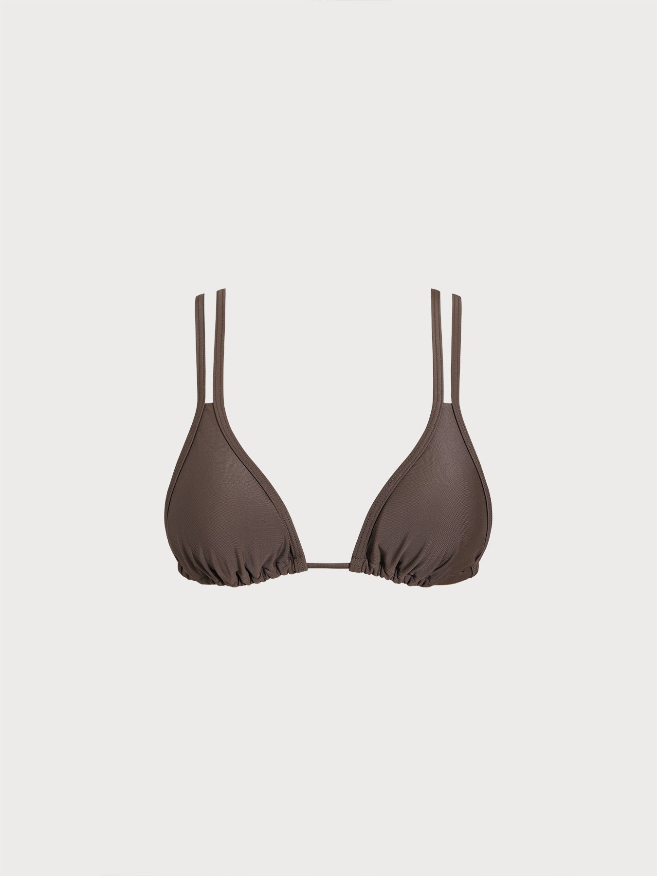 Women Knitted Nylon blended Bikini Tops Dark Coffee Sustainable Bikinis - BERLOOK