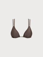 Women Knitted Nylon blended Bikini Tops Dark Coffee Sustainable Bikinis - BERLOOK