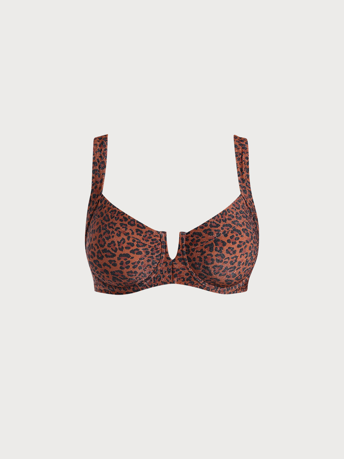 Women Knitted Nylon blended Bikini Tops Dark Coffee Sustainable Plus Size Bikinis - BERLOOK