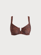 Women Knitted Nylon blended Bikini Tops Dark Coffee Sustainable Plus Size Bikinis - BERLOOK