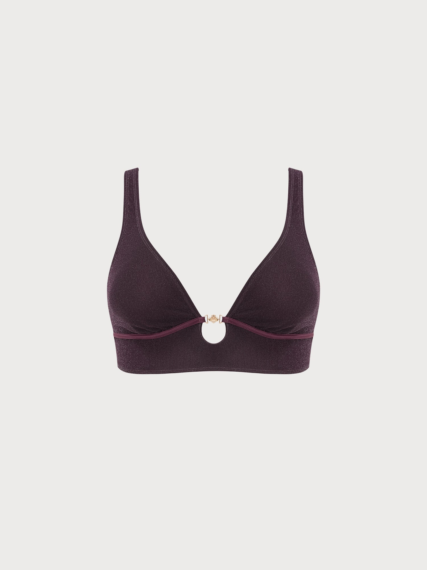 Women Knitted Nylon blended Bikini Tops Dark Coffee Sustainable - BERLOOK