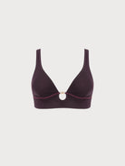 Women Knitted Nylon blended Bikini Tops Dark Coffee Sustainable - BERLOOK