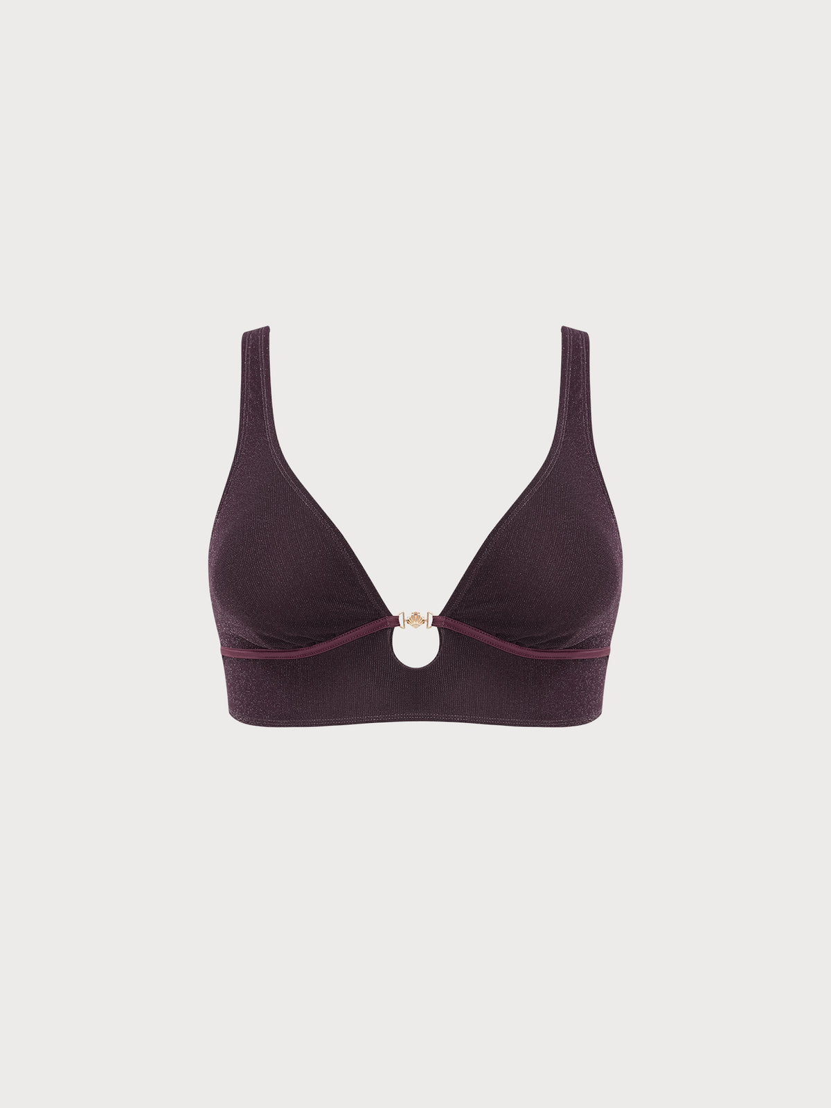 Women Knitted Nylon blended Bikini Tops Dark Coffee Sustainable - BERLOOK