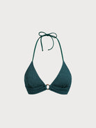 Women Knitted Nylon blended Bikini Tops Dark Green Sustainable Bikinis - BERLOOK