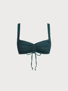 Women Knitted Nylon blended Bikini Tops Dark Green Sustainable Bikinis - BERLOOK