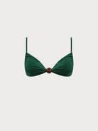 Women Knitted Nylon blended Bikini Tops Dark Green Sustainable Bikinis - BERLOOK