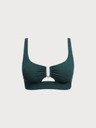 Women Knitted Nylon blended Bikini Tops Dark Green Sustainable Plus Size Bikinis - BERLOOK
