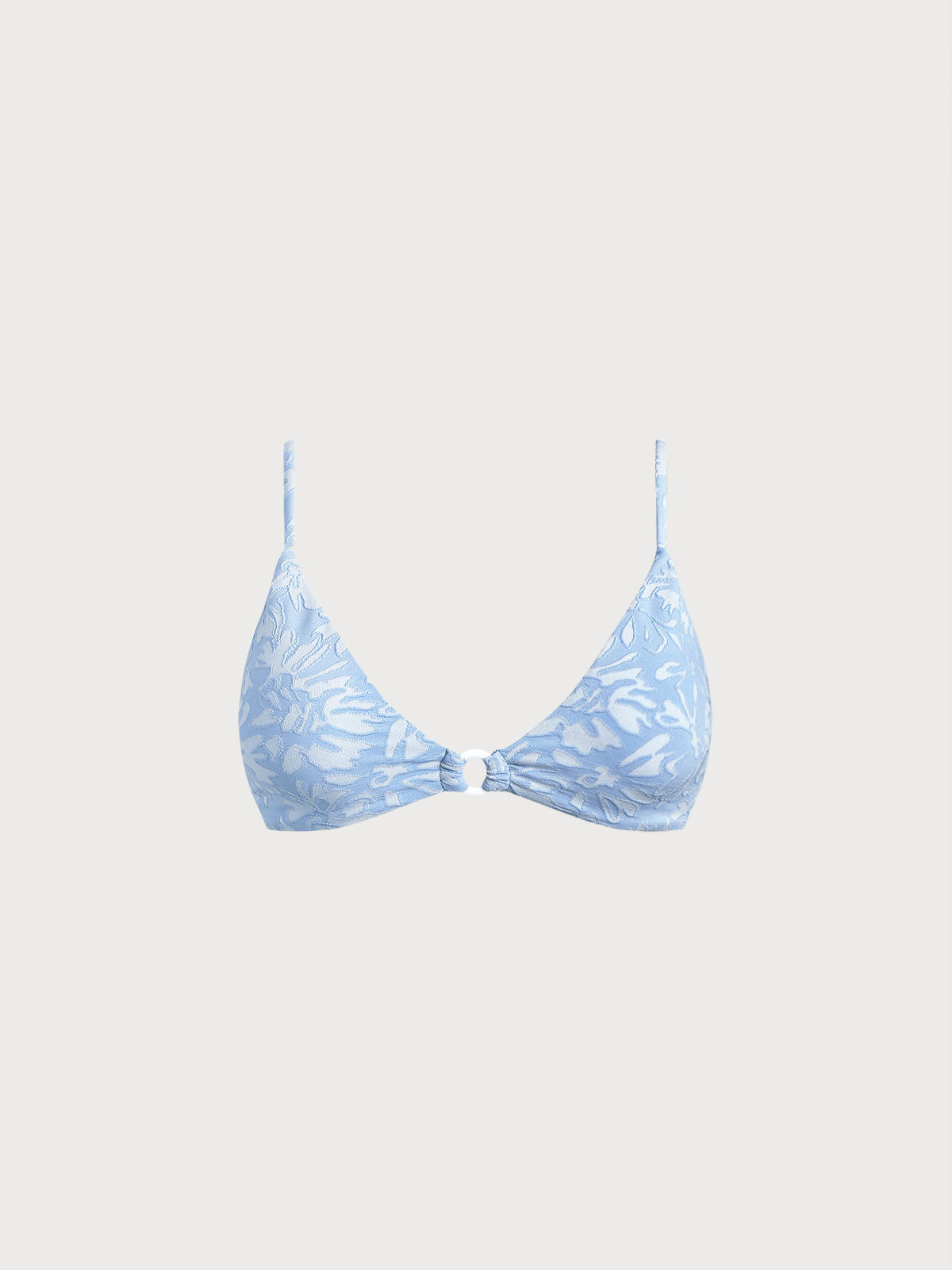 Women Knitted Nylon blended Bikini Tops Light Blue Sustainable Bikinis - BERLOOK