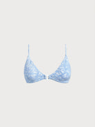 Women Knitted Nylon blended Bikini Tops Light Blue Sustainable Bikinis - BERLOOK