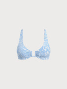 Women Knitted Nylon blended Bikini Tops Light Blue Sustainable Bikinis - BERLOOK