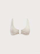 Women Knitted Nylon blended Bikini Tops Off White Sustainable Bikinis - BERLOOK