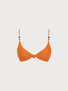 Women Knitted Nylon blended Bikini Tops Orange Sustainable Bikinis - BERLOOK