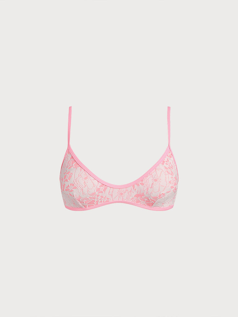 Women Knitted Nylon blended Bikini Tops Pink Sustainable Bikinis - BERLOOK