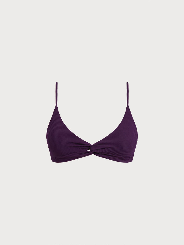 Women Knitted Nylon blended Bikini Tops Purple Sustainable Bikinis - BERLOOK