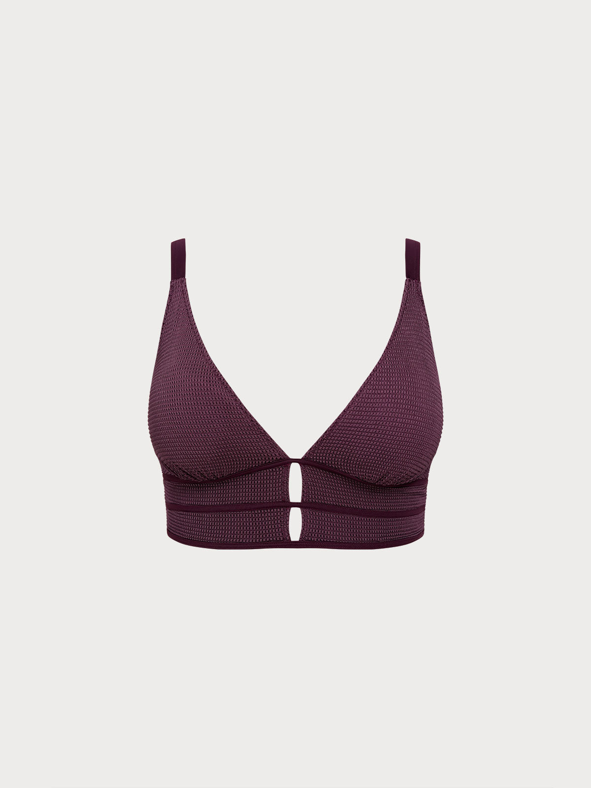 Women Knitted Nylon blended Bikini Tops Purple Sustainable Plus Size Tankinis - BERLOOK