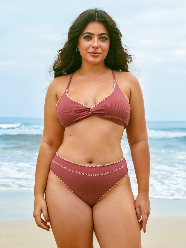 Women Knitted Nylon blended Bikini Tops Sustainable Bikinis - BERLOOK