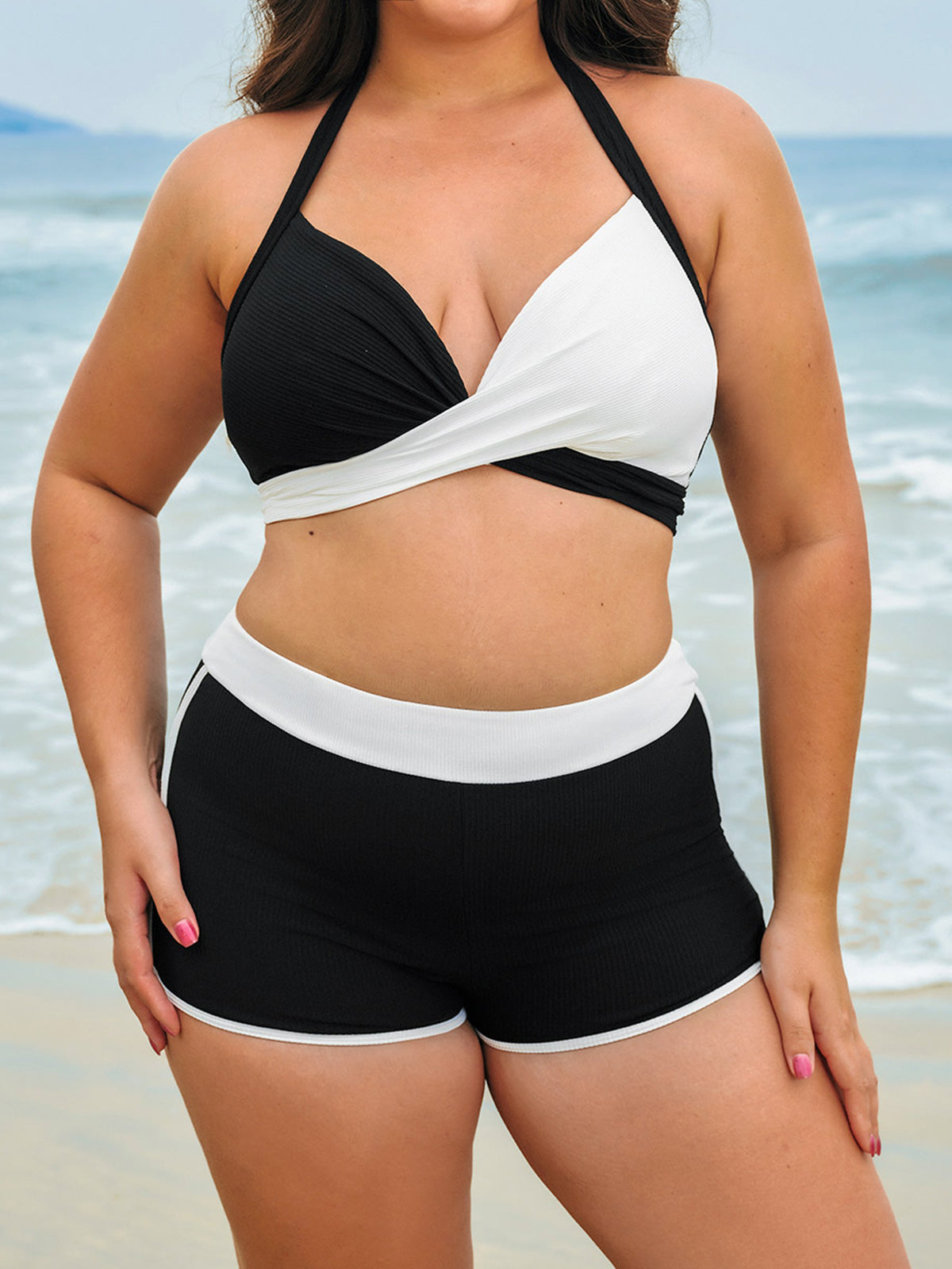 Women Knitted Nylon blended Bikini Tops Sustainable Plus Size Bikinis - BERLOOK
