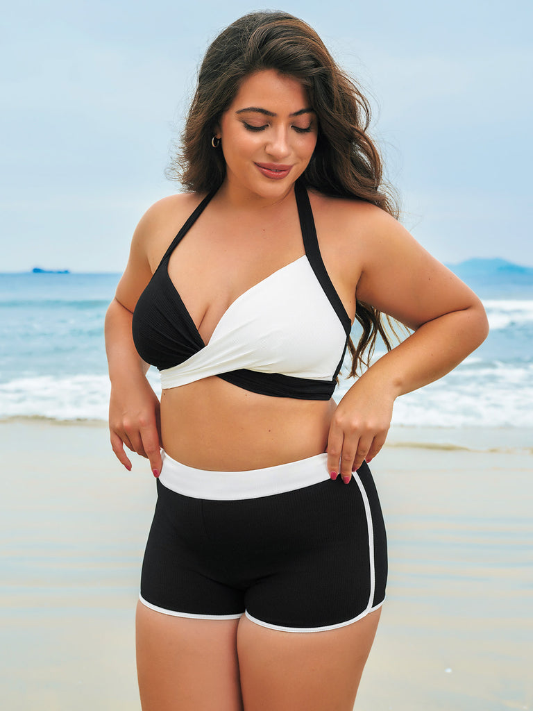 Women Knitted Nylon blended Bikini Tops Sustainable Plus Size Bikinis - BERLOOK