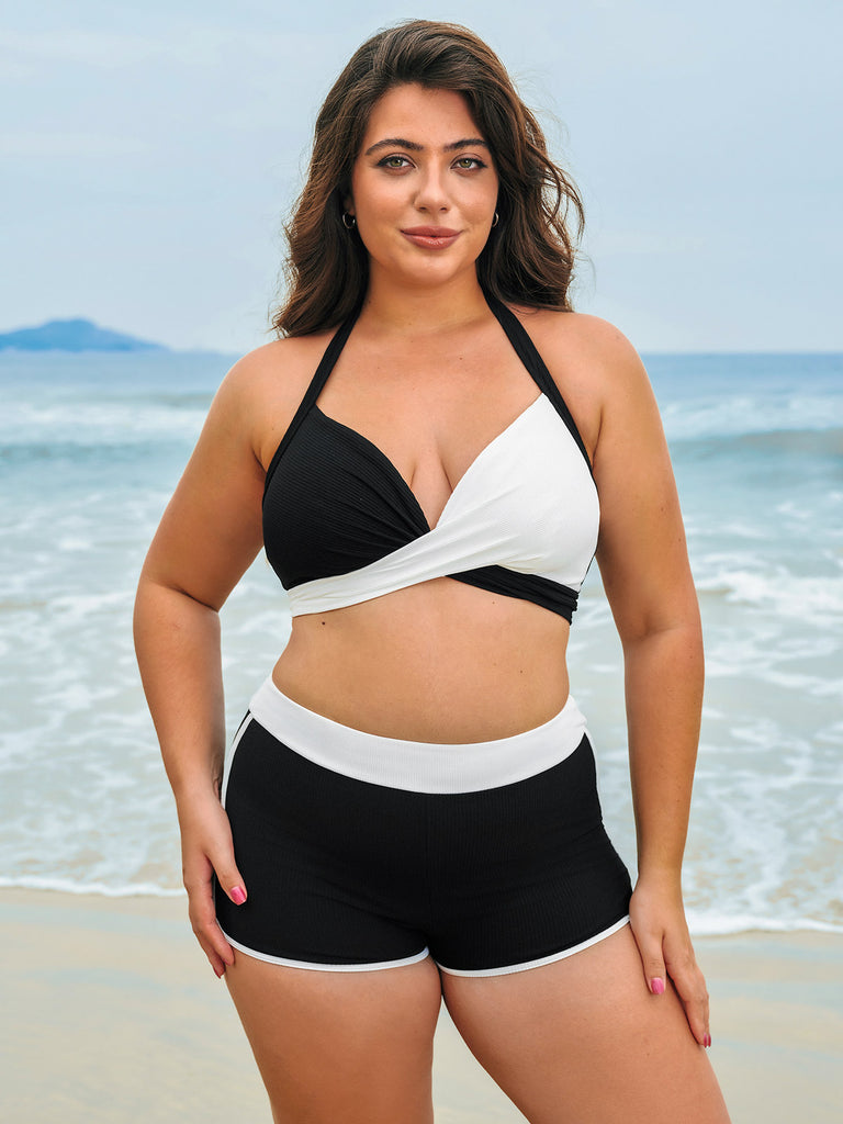 Women Knitted Nylon blended Bikini Tops Sustainable Plus Size Bikinis - BERLOOK