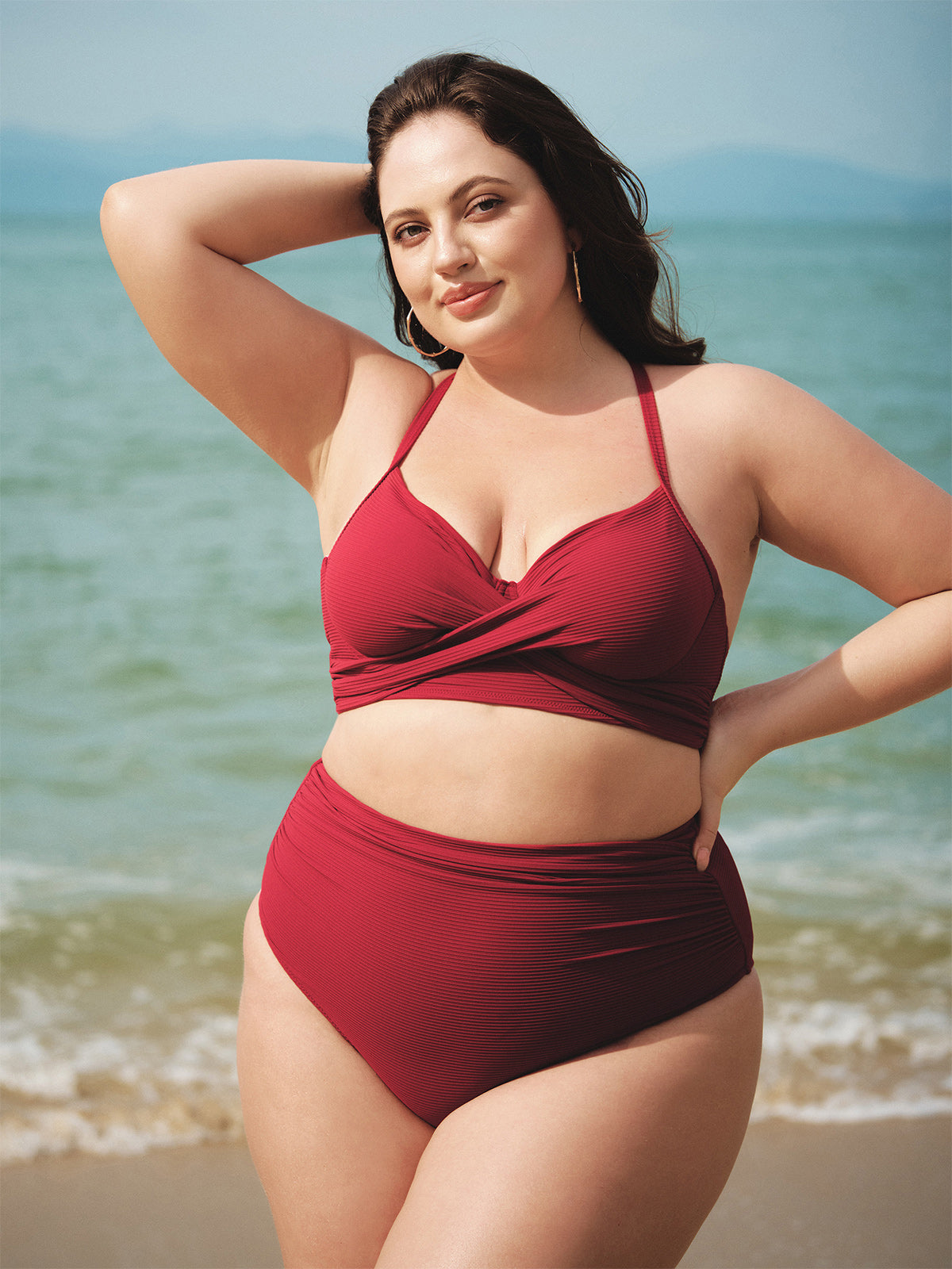 Women Knitted Nylon blended Bikini Tops Sustainable Plus Size Bikinis - BERLOOK