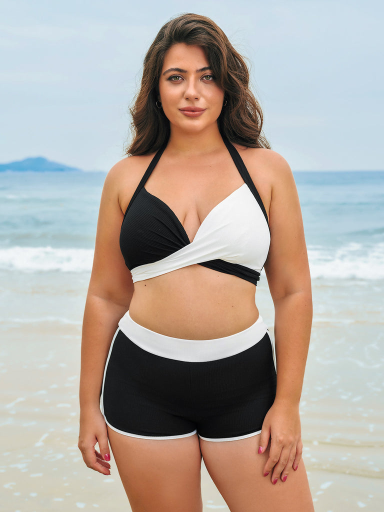 Women Knitted Nylon blended Bikini Tops Sustainable Plus Size Bikinis - BERLOOK