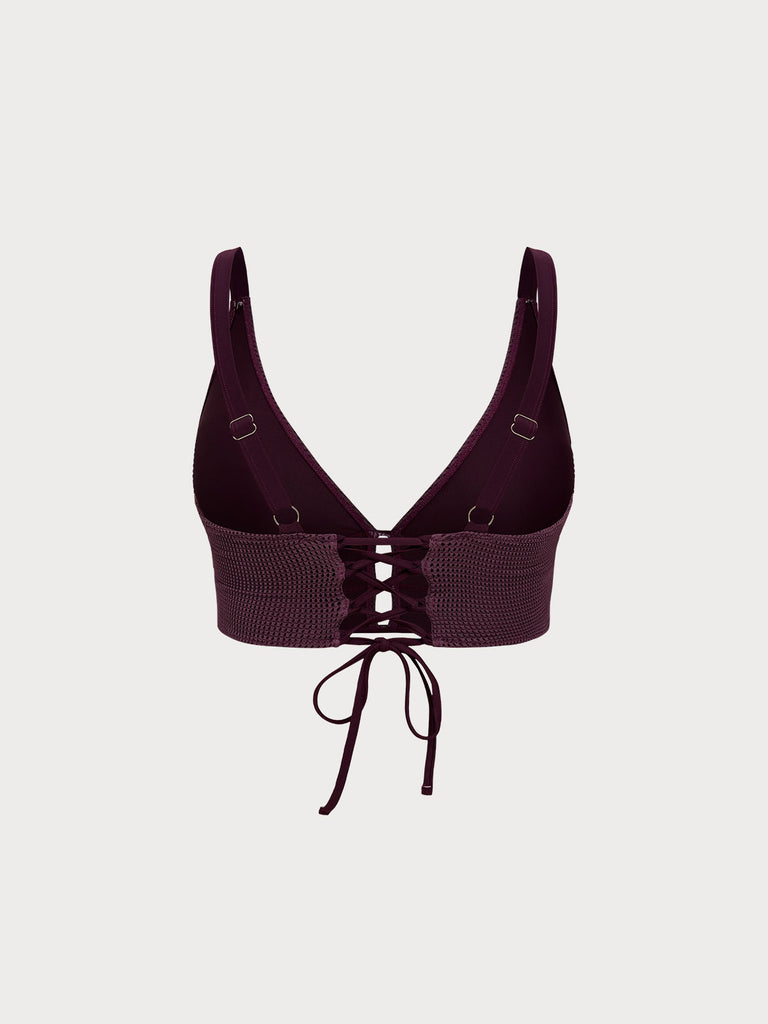 Women Knitted Nylon blended Bikini Tops Sustainable Plus Size Tankinis - BERLOOK
