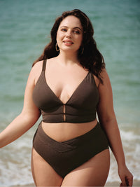 Women Knitted Nylon blended Bikini Tops Sustainable Plus Size Tankinis - BERLOOK