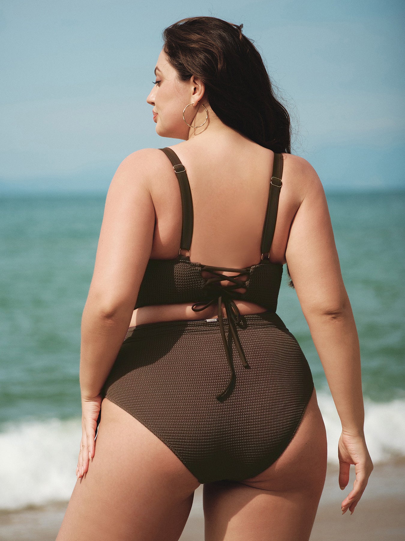 Women Knitted Nylon blended Bikini Tops Sustainable Plus Size Tankinis - BERLOOK
