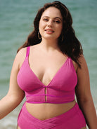 Women Knitted Nylon blended Bikini Tops Sustainable Plus Size Tankinis - BERLOOK