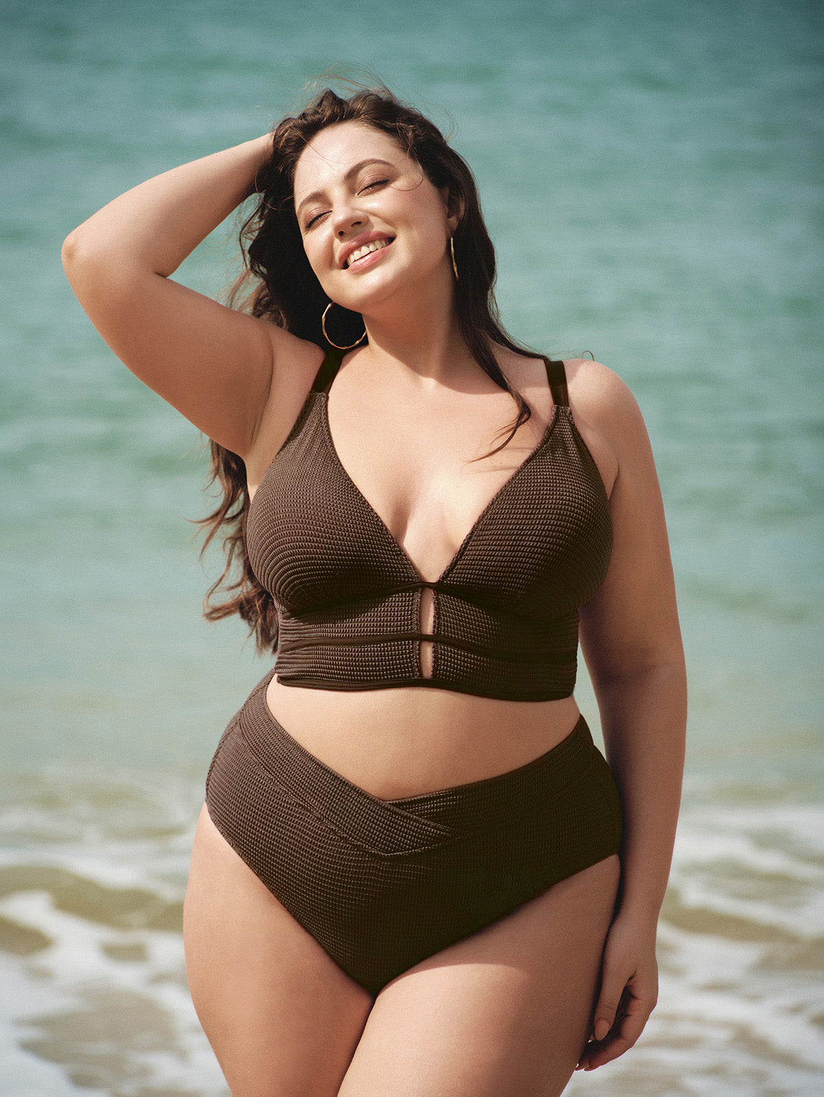 Women Knitted Nylon blended Bikini Tops Sustainable Plus Size Tankinis - BERLOOK