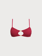 Women Knitted Nylon blended Bikini Tops Wine Red Sustainable Bikinis - BERLOOK