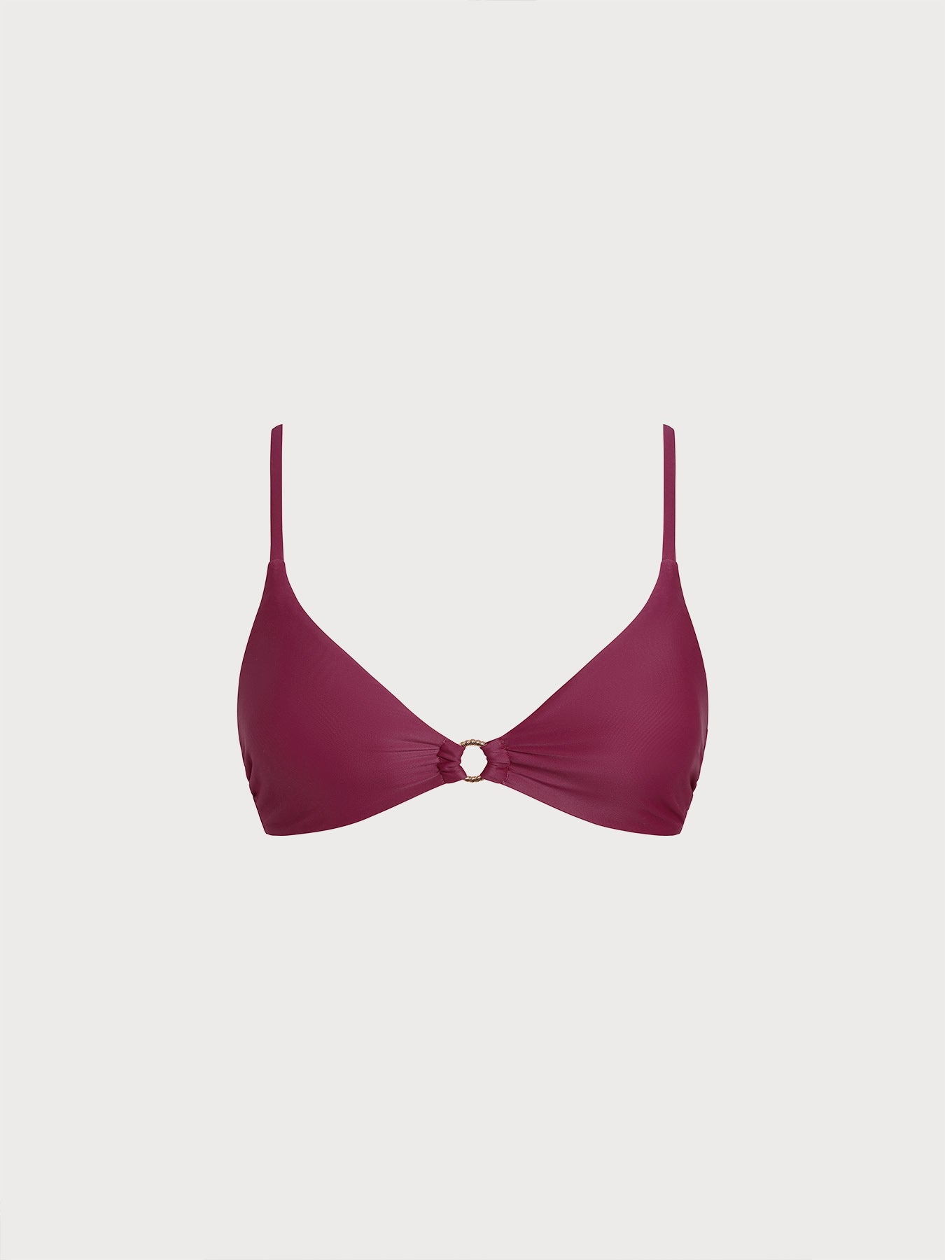 Women Knitted Nylon blended Bikini Tops Wine Red Sustainable Bikinis - BERLOOK