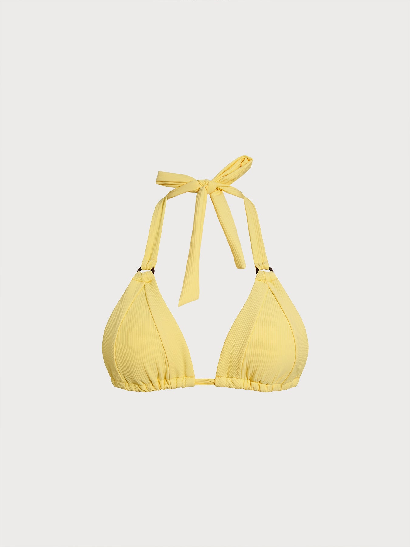 Women Knitted Nylon blended Bikini Tops Yellow Sustainable Bikinis - BERLOOK
