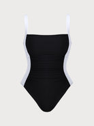 Women Knitted Nylon blended One Pieces Swimwear Black Sustainable Plus Size One-Pieces - BERLOOK