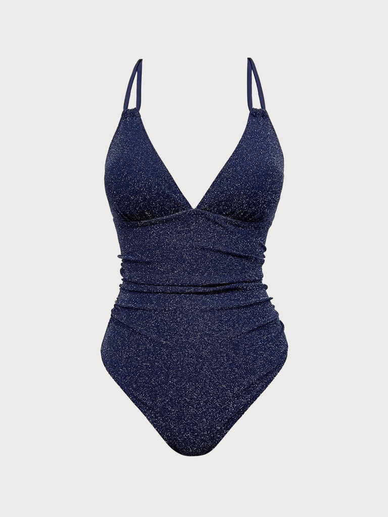 Women Knitted Nylon blended One Pieces Swimwear Blue Sustainable One-Pieces - BERLOOK