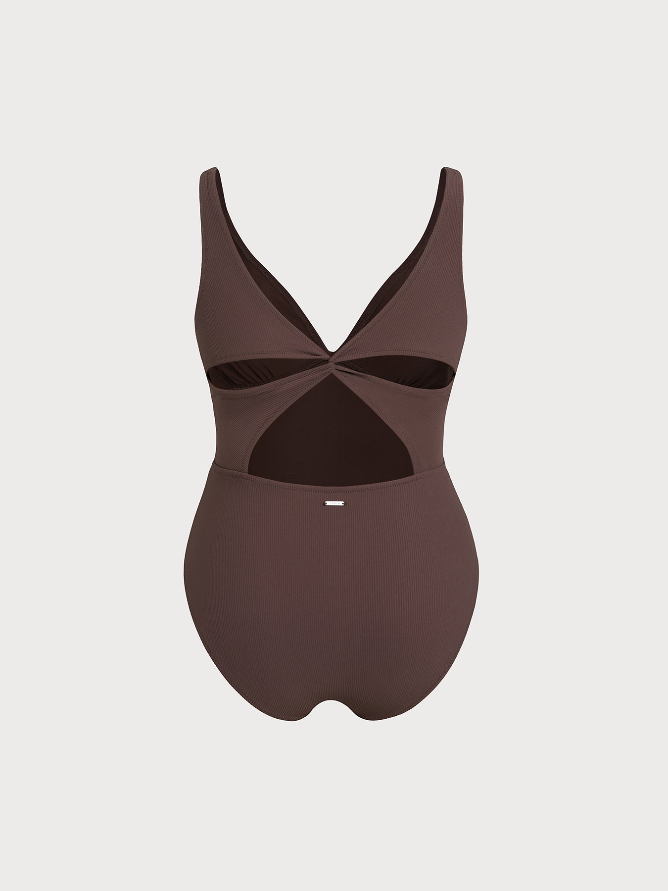 Women Knitted Nylon blended One Pieces Swimwear Coffee Sustainable Plus Size One-Pieces - BERLOOK