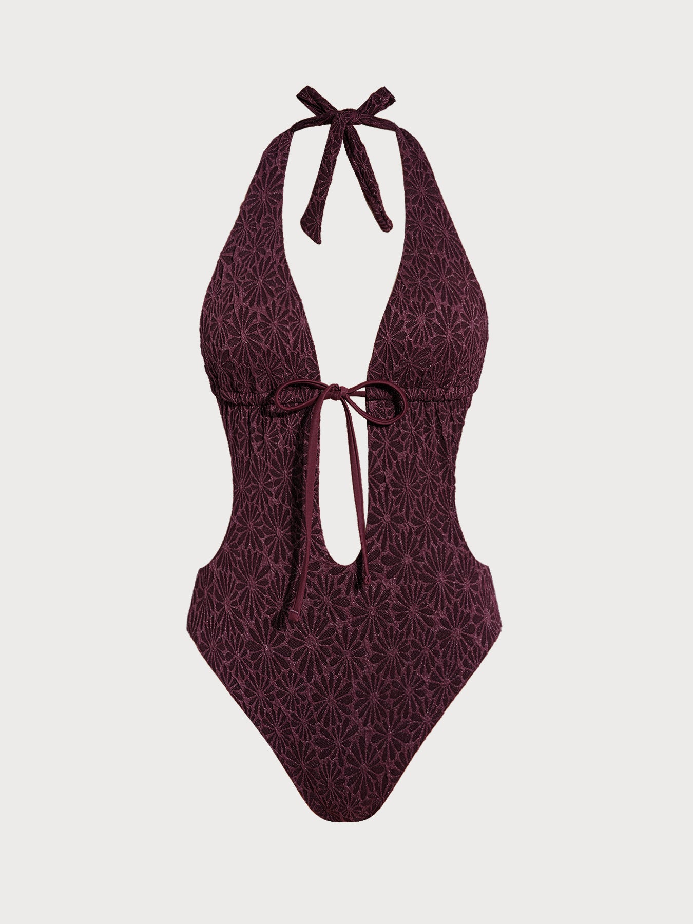 Women Knitted Nylon blended  One Pieces Swimwear Dark Coffee Sustainable Bikinis - BERLOOK