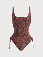 Women Knitted Nylon blended One Pieces Swimwear Dark Coffee Sustainable One-Pieces - BERLOOK