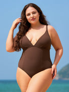 Women Knitted Nylon blended One Pieces Swimwear Sustainable Plus Size One-Pieces - BERLOOK