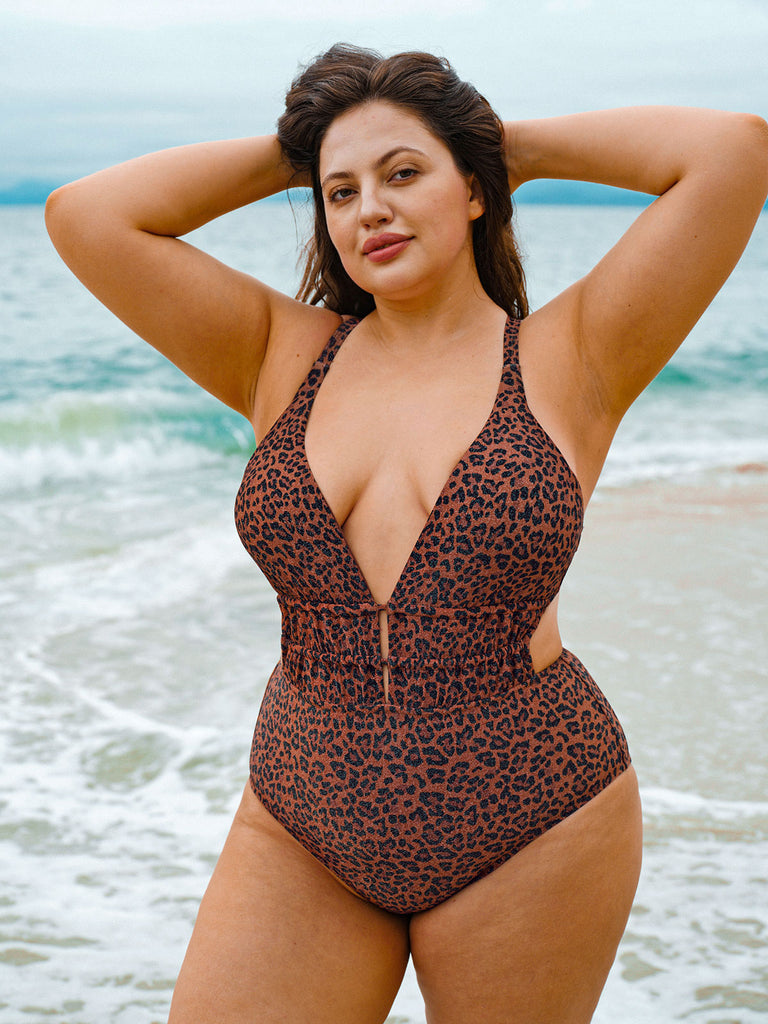 Women Knitted Nylon blended One Pieces Swimwear Sustainable Plus Size One-Pieces - BERLOOK