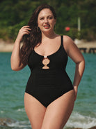 Women Knitted Nylon blended One Pieces Swimwear Sustainable Plus Size One-Pieces - BERLOOK