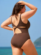 Women Knitted Nylon blended One Pieces Swimwear Sustainable Plus Size One-Pieces - BERLOOK