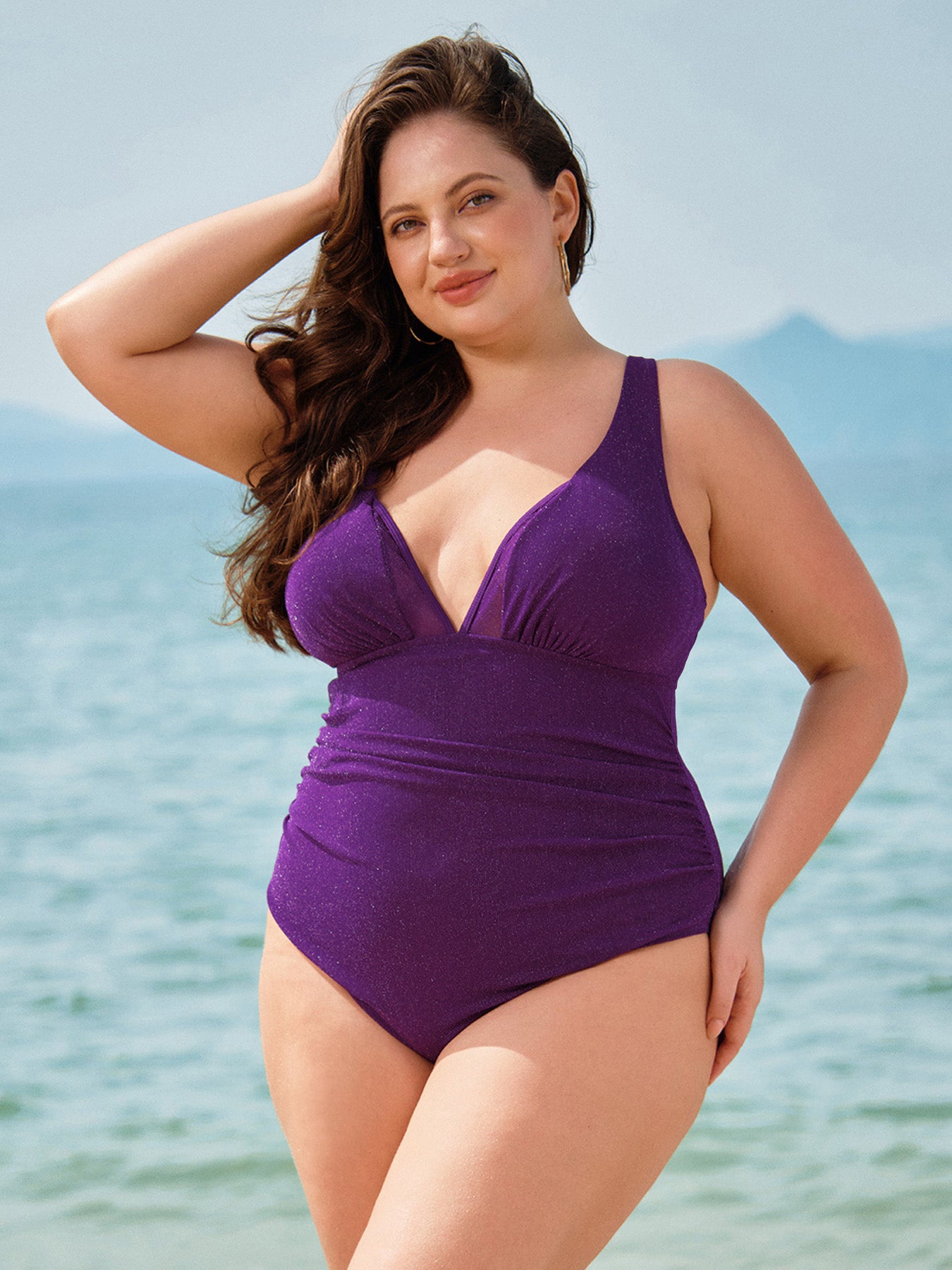 Women Knitted Nylon blended One Pieces Swimwear Sustainable Plus Size One-Pieces - BERLOOK