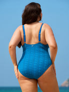 Women Knitted Nylon blended One Pieces Swimwear Sustainable Plus Size One-Pieces - BERLOOK