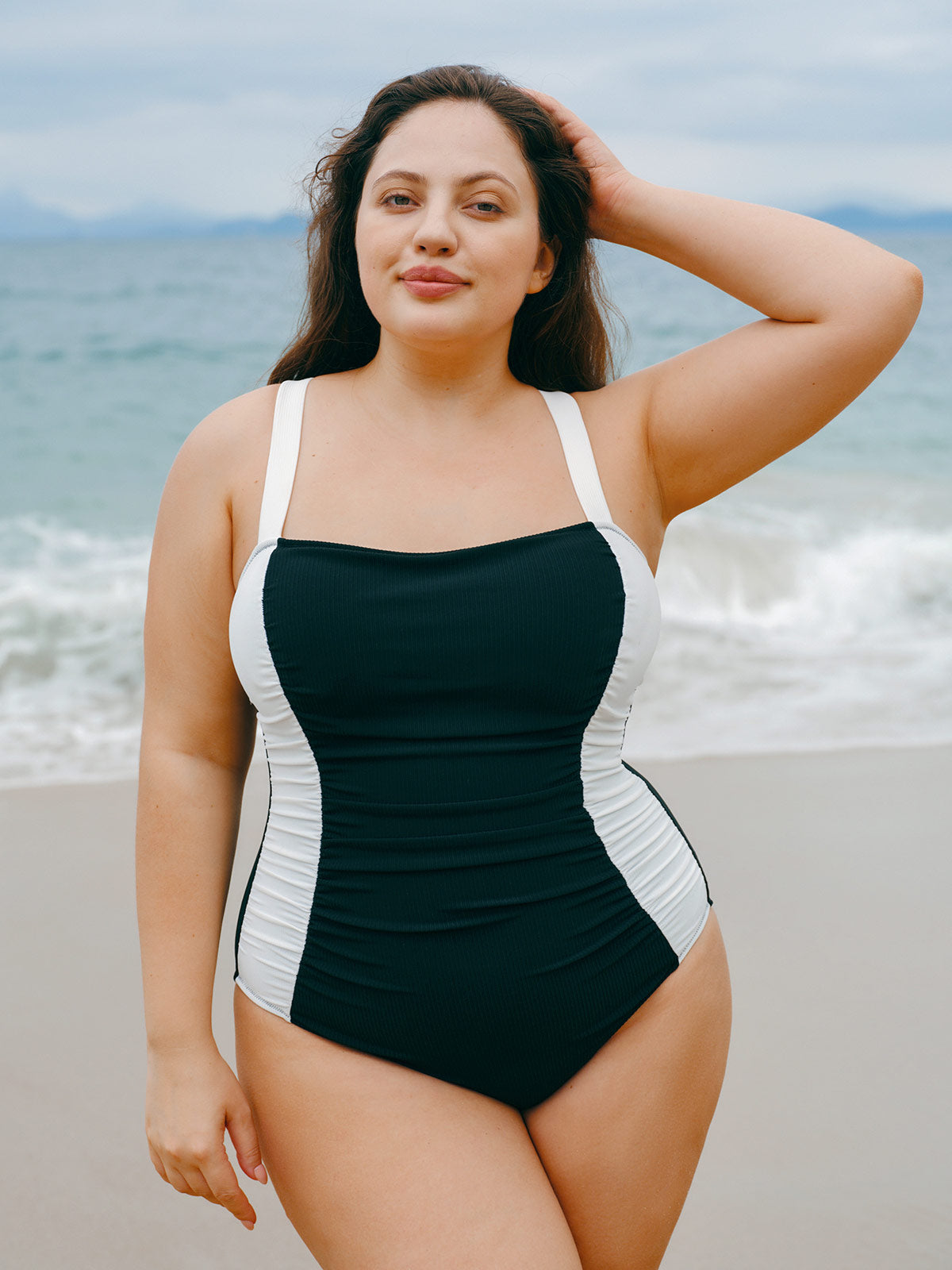 Women Knitted Nylon blended One Pieces Swimwear Sustainable Plus Size One-Pieces - BERLOOK