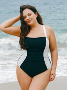 Women Knitted Nylon blended One Pieces Swimwear Sustainable Plus Size One-Pieces - BERLOOK